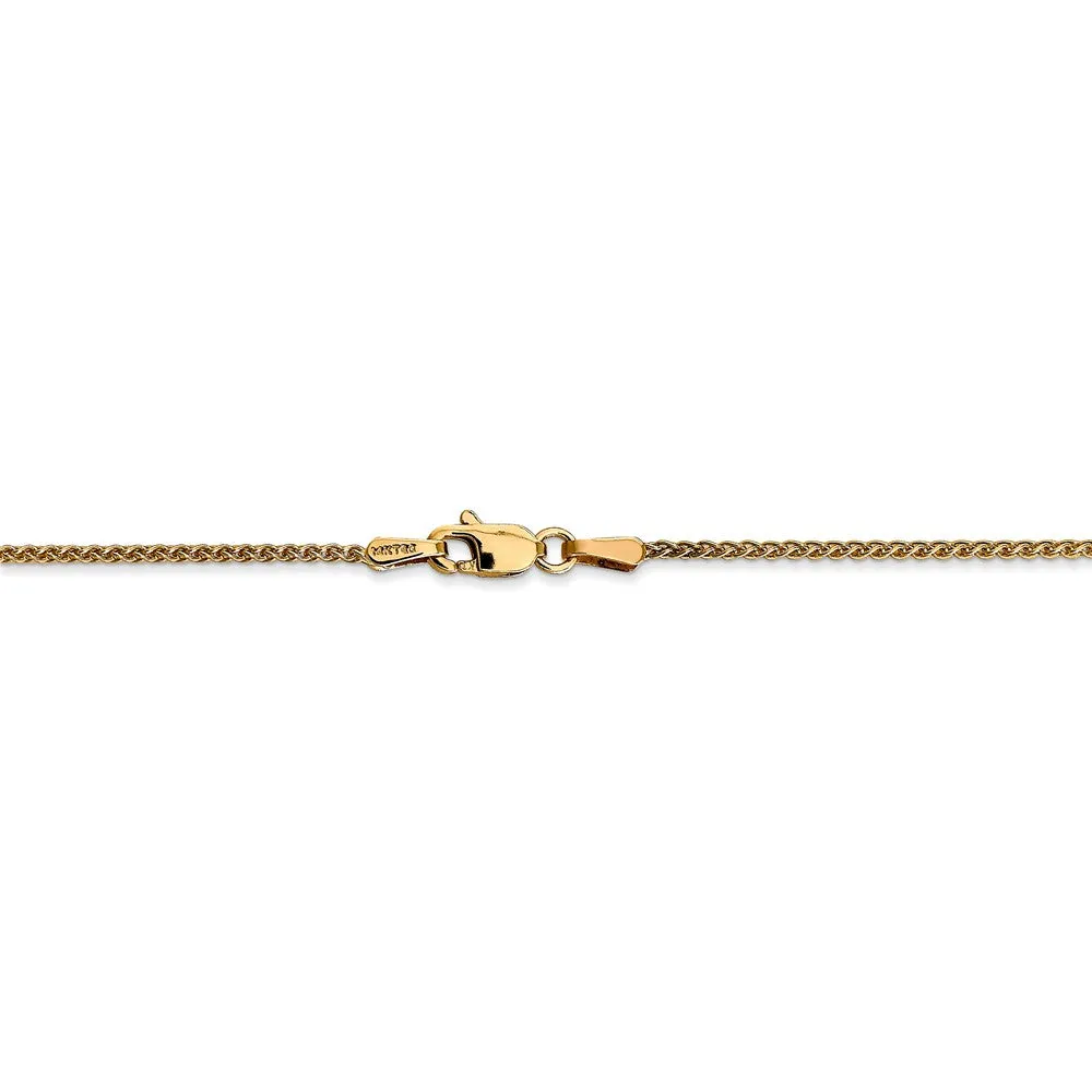 1.25mm, 14k Yellow Gold, Solid Spiga Chain Anklet