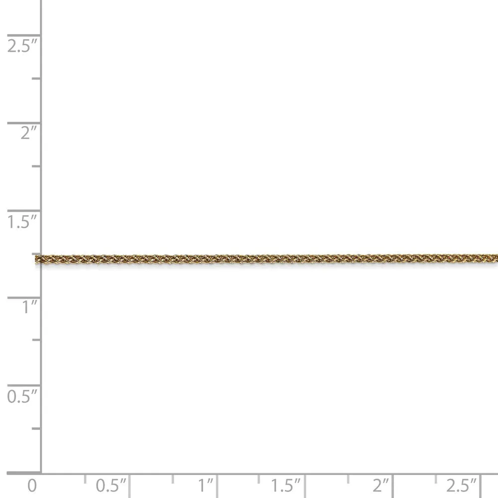 1.25mm, 14k Yellow Gold, Solid Spiga Chain Anklet