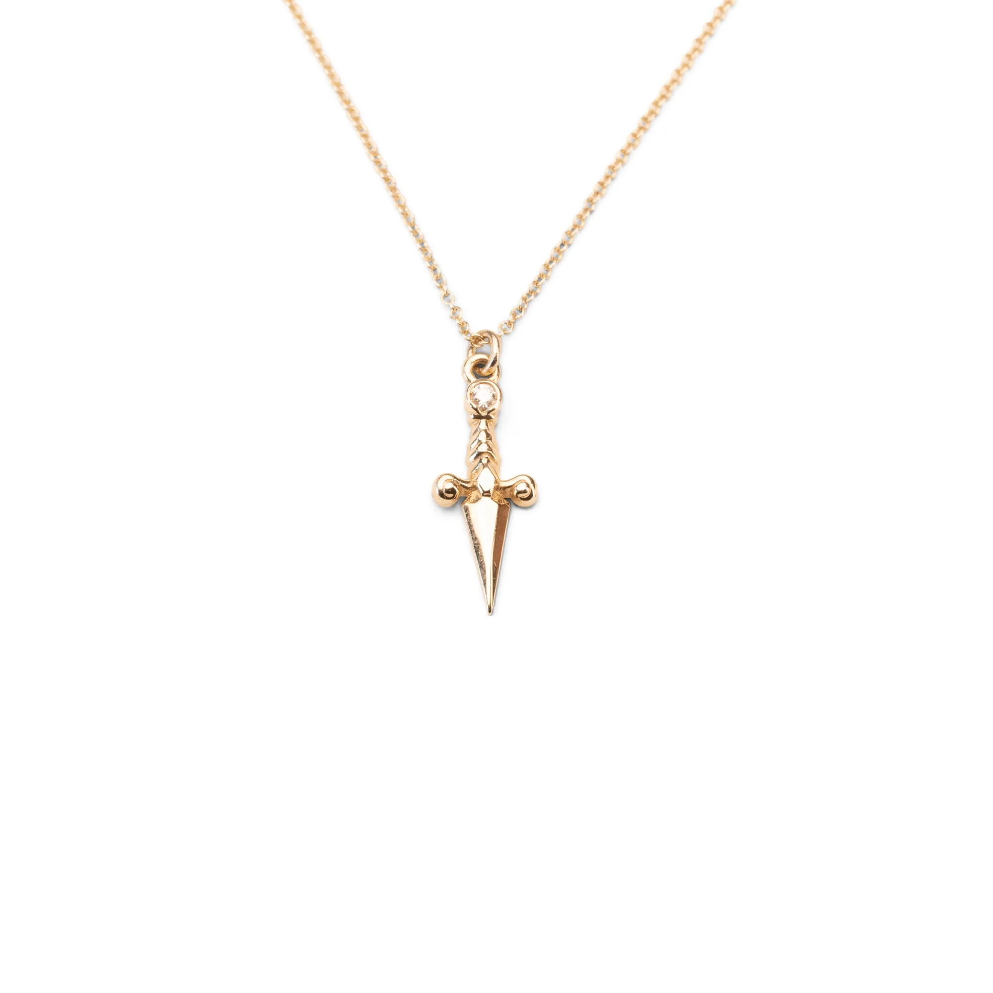 14k Dagger Necklace