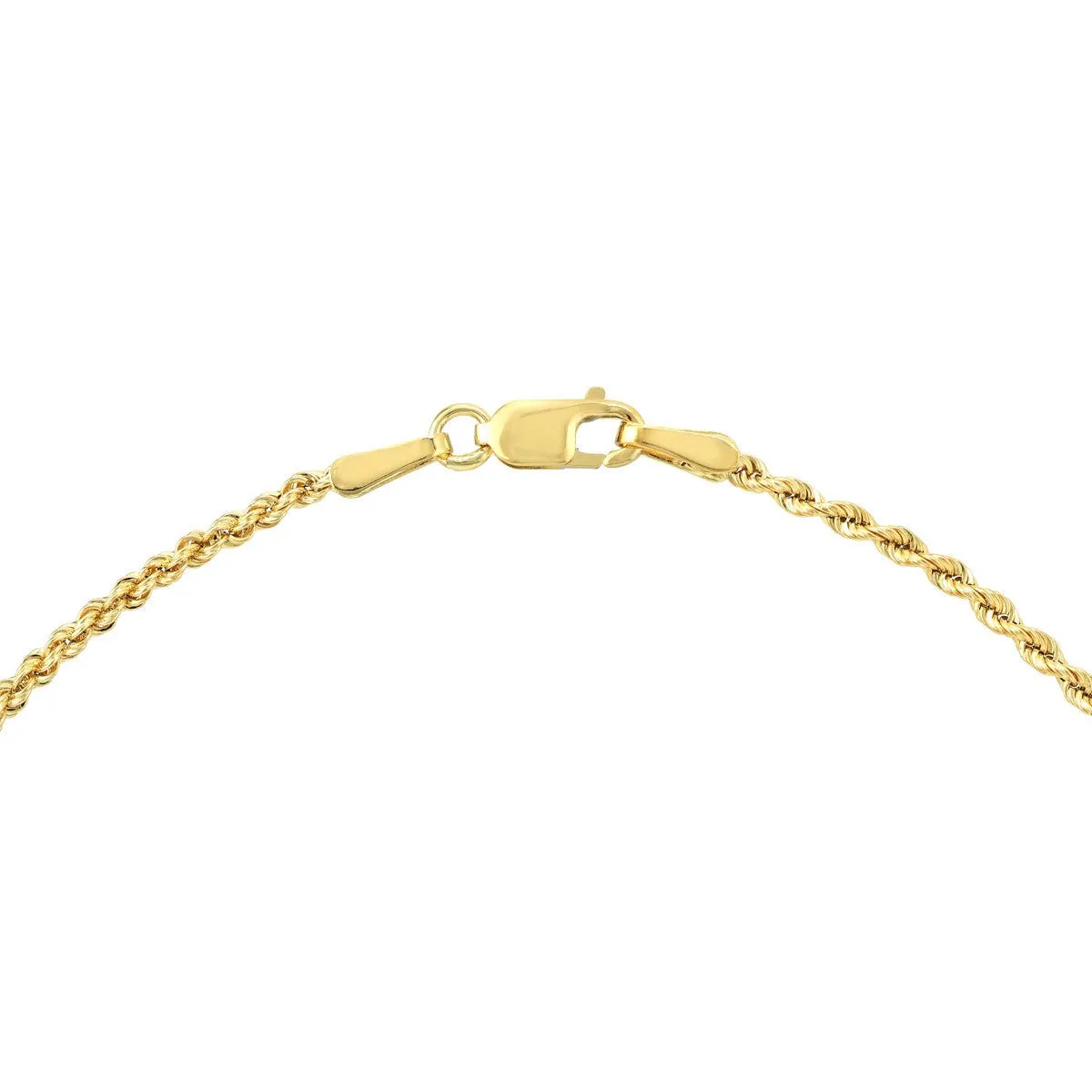 14K Gold 1.80mm Light Rope Chain with Lobster Lock Anklet