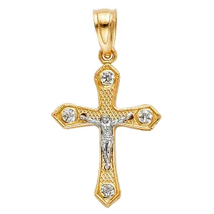 14K PASSION CZ CROSS CRUCIFIX