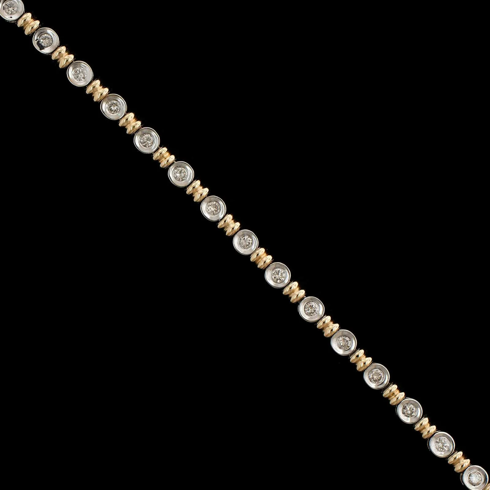 14K Two-Tone Gold Estate Diamond Bracelet