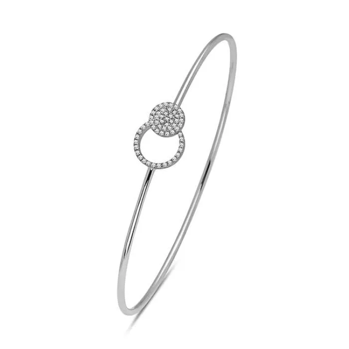 14K White Gold Adjustable Diamond Bracelet