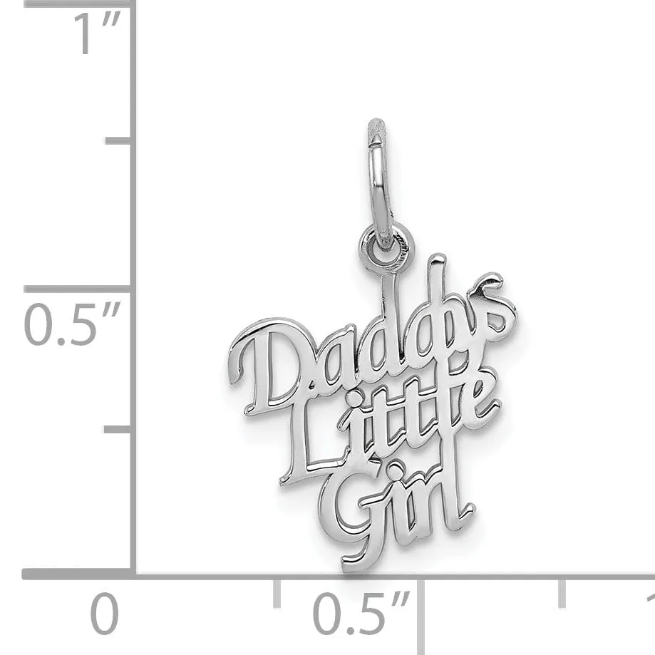 14k White Gold Daddys Litte Girl Charm Pendant