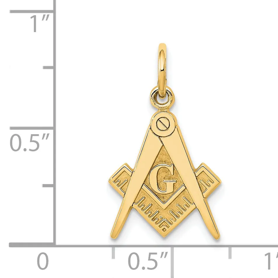 14k Yellow Gold Polished Finish Masonic Pendant