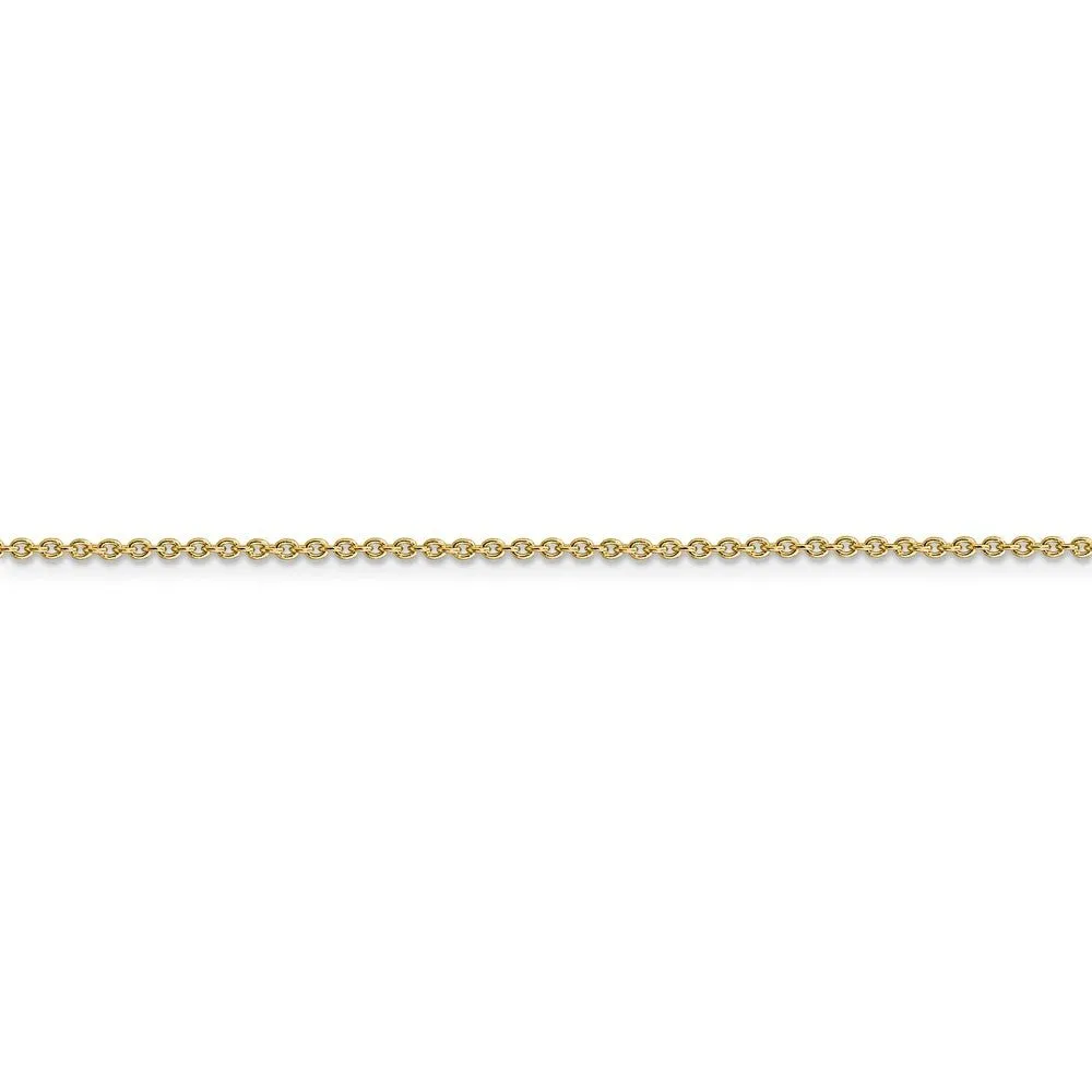 1.4mm 14k Yellow Gold Solid Classic Cable Chain Anklet