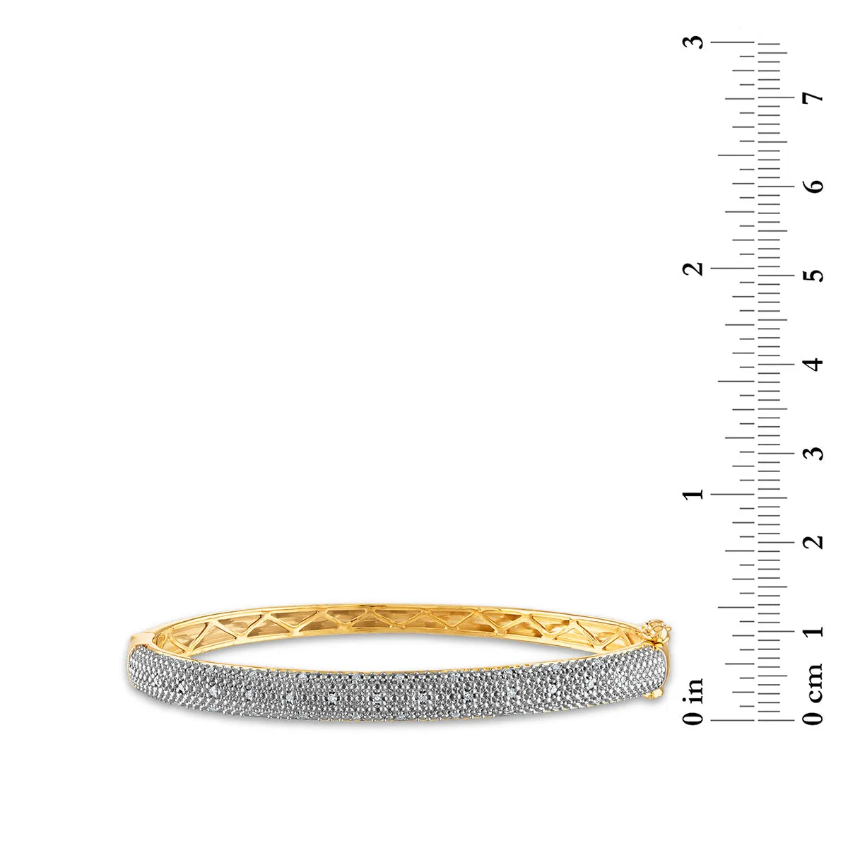 1/5 CTW Diamond Bangle Bracelet in Gold Plated Sterling Silver