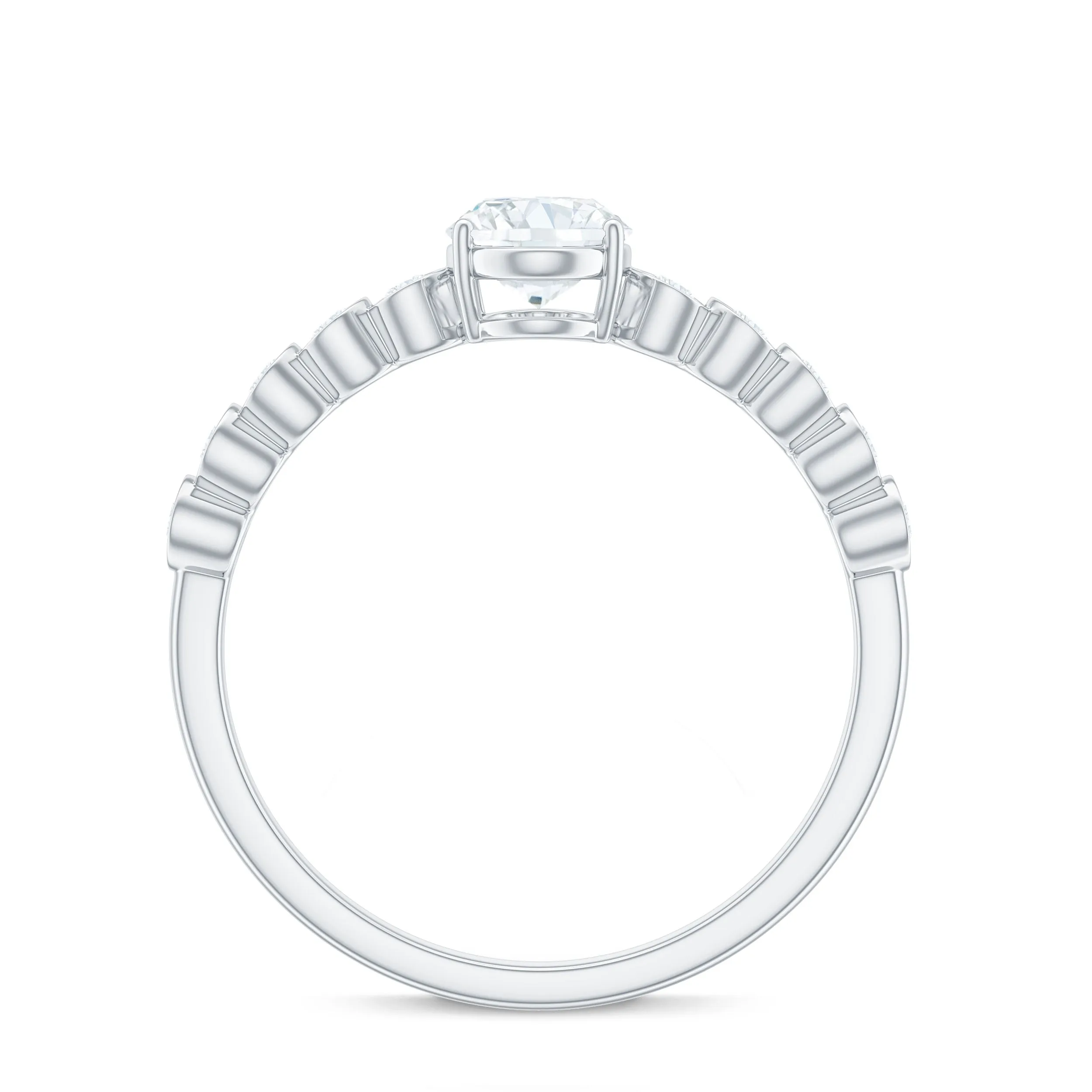 1.75 CT Prong Set Oval Cut Zircon Solitaire Engagement Ring