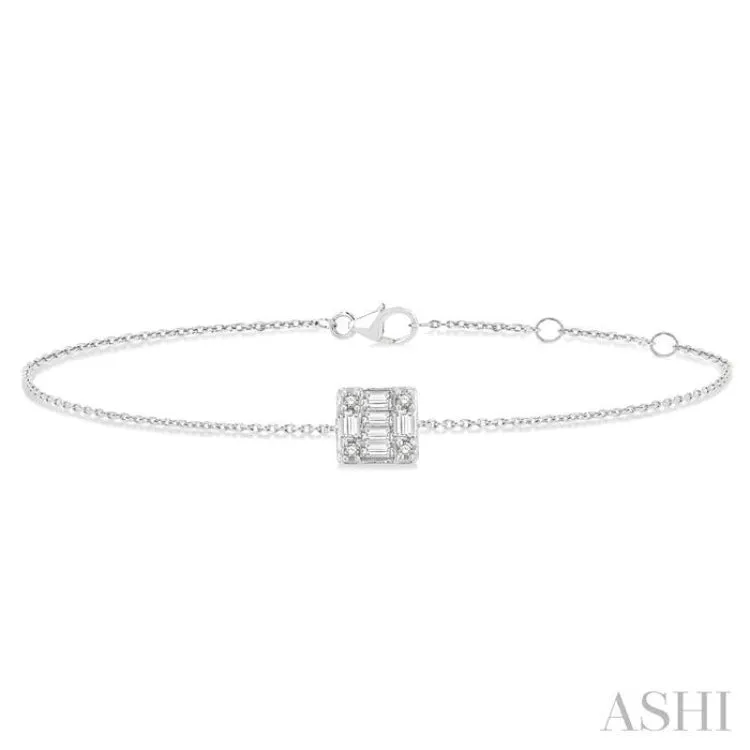 1/8 ctw Petite Fusion Diamond Fashion Bracelet in 10K White Gold