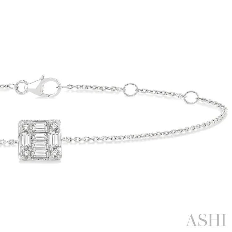 1/8 ctw Petite Fusion Diamond Fashion Bracelet in 10K White Gold