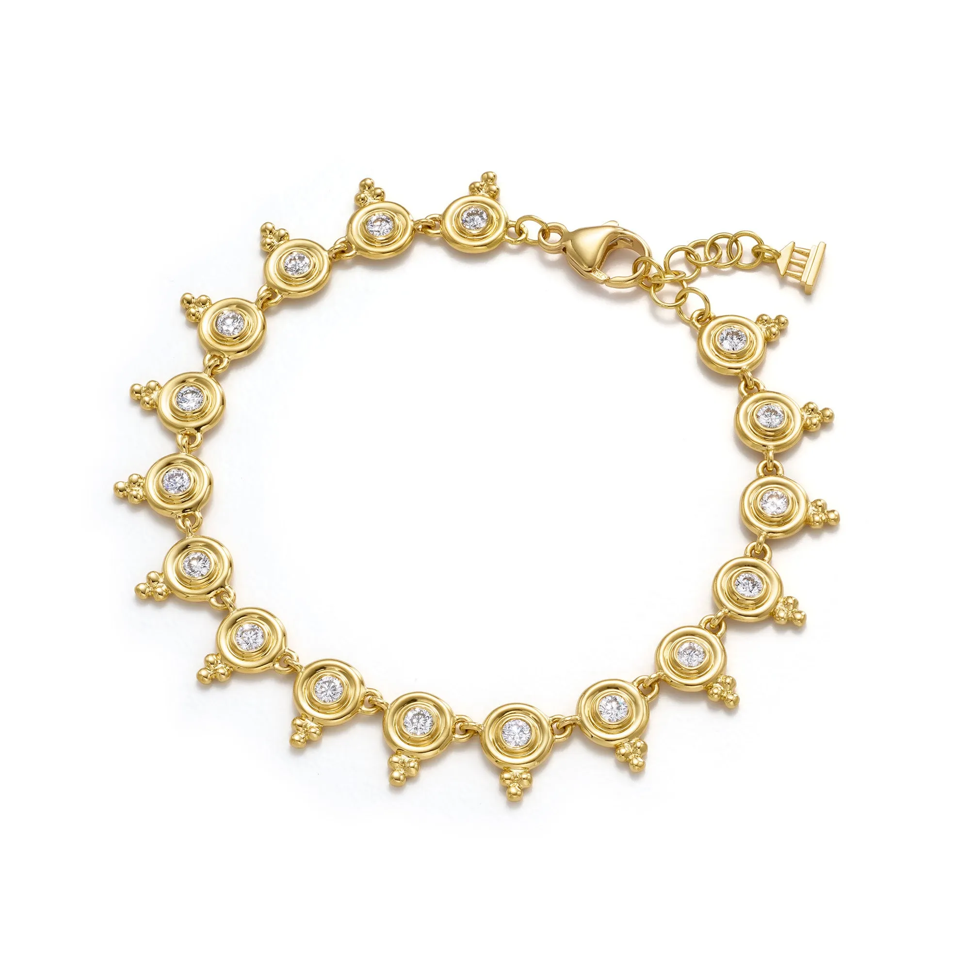 18K Classic Diamond Temple Bracelet