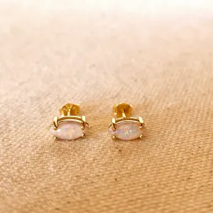 18k Gold Vermeil Opal Stud Earrings