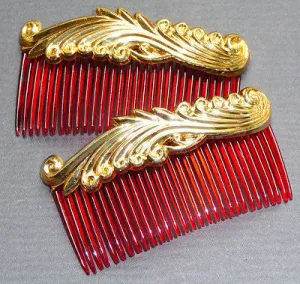 2 Vintage 1940s Hair Combs - 8cm... Very Burlesque...