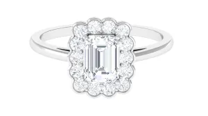 2.25 CT Octagon Cut Zircon Statement Engagement Ring with Halo