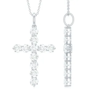 3.50 CT Moissanite Cross Pendant Necklace