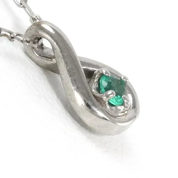 4℃ K10WG Emerald Diamond Necklace