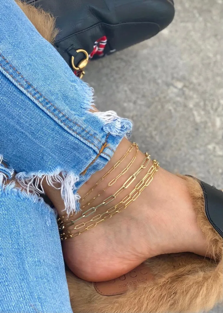 4.2mm Paper Clip Anklet