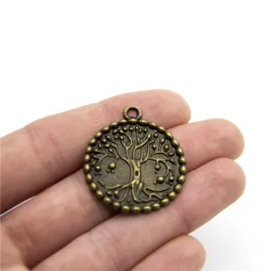 5 units antique brass life of tree finding jewelry finding suppliers D-3-265