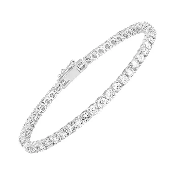 8Ct Lab Grown IGI Certified Diamond Women's Tennis Bracelet 14K White Gold 6"