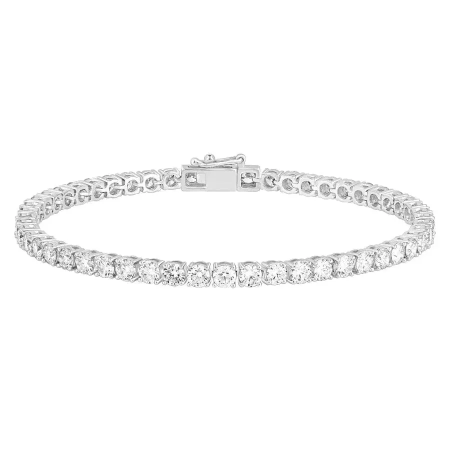 8Ct Lab Grown IGI Certified Diamond Women's Tennis Bracelet 14K White Gold 6"