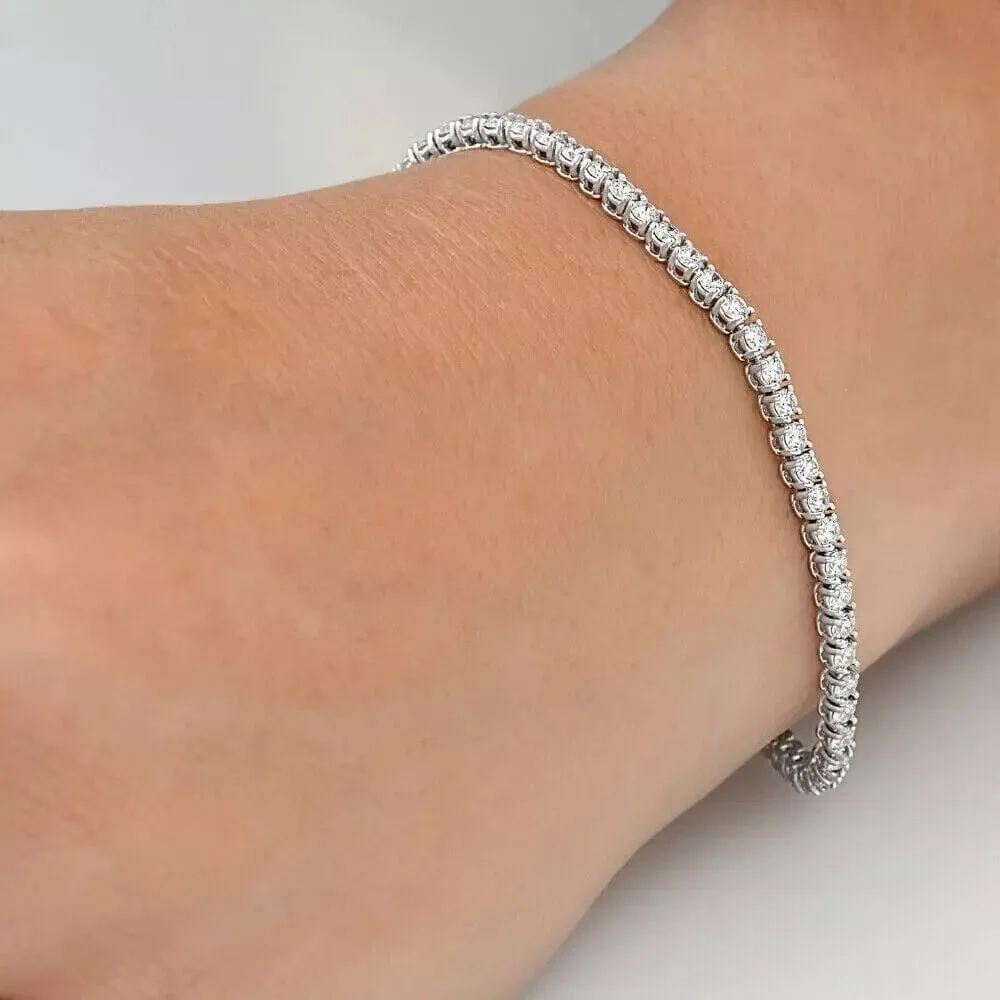 8Ct Lab Grown IGI Certified Diamond Women's Tennis Bracelet 14K White Gold 6"