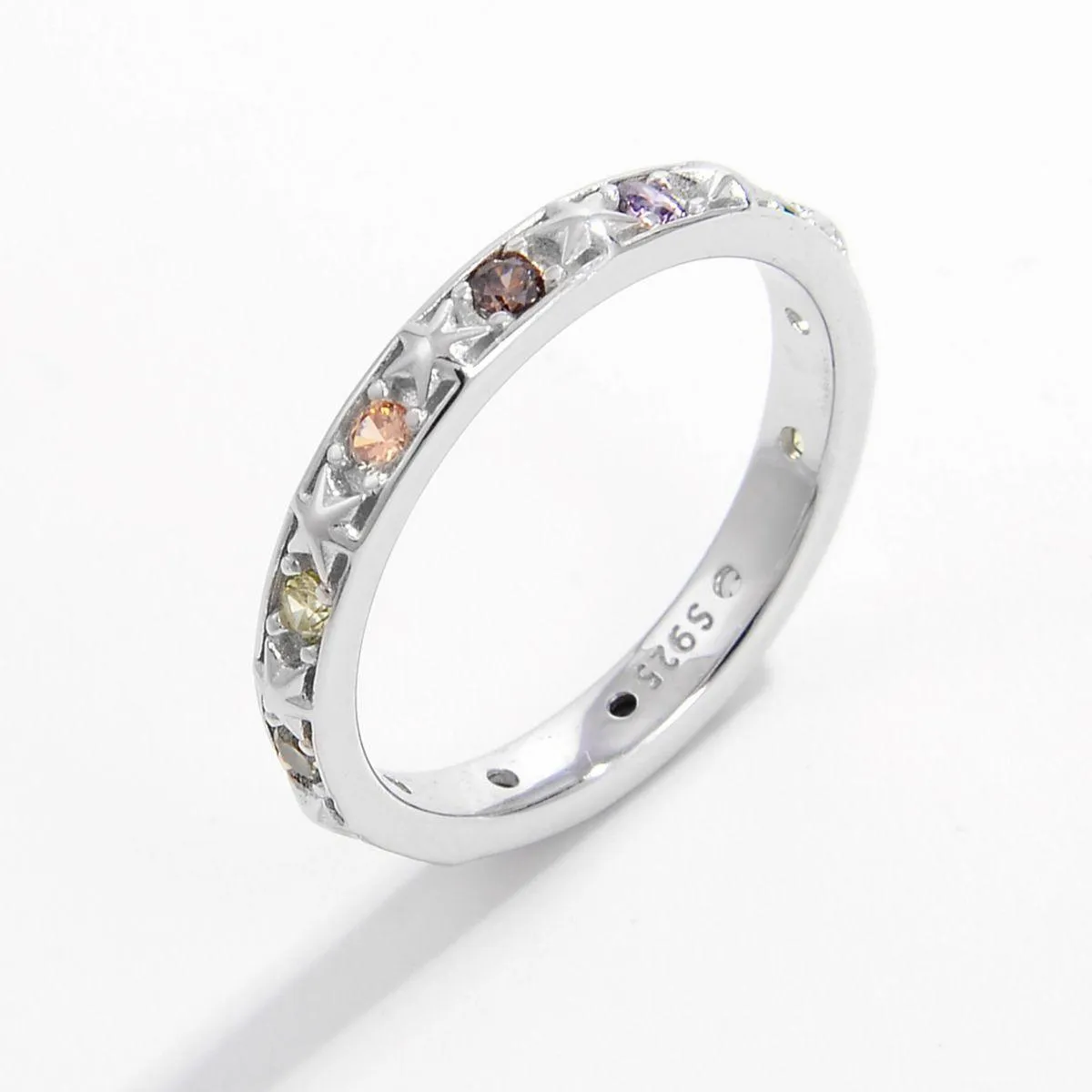 925 Sterling Silver Inlaid Zircon Ring