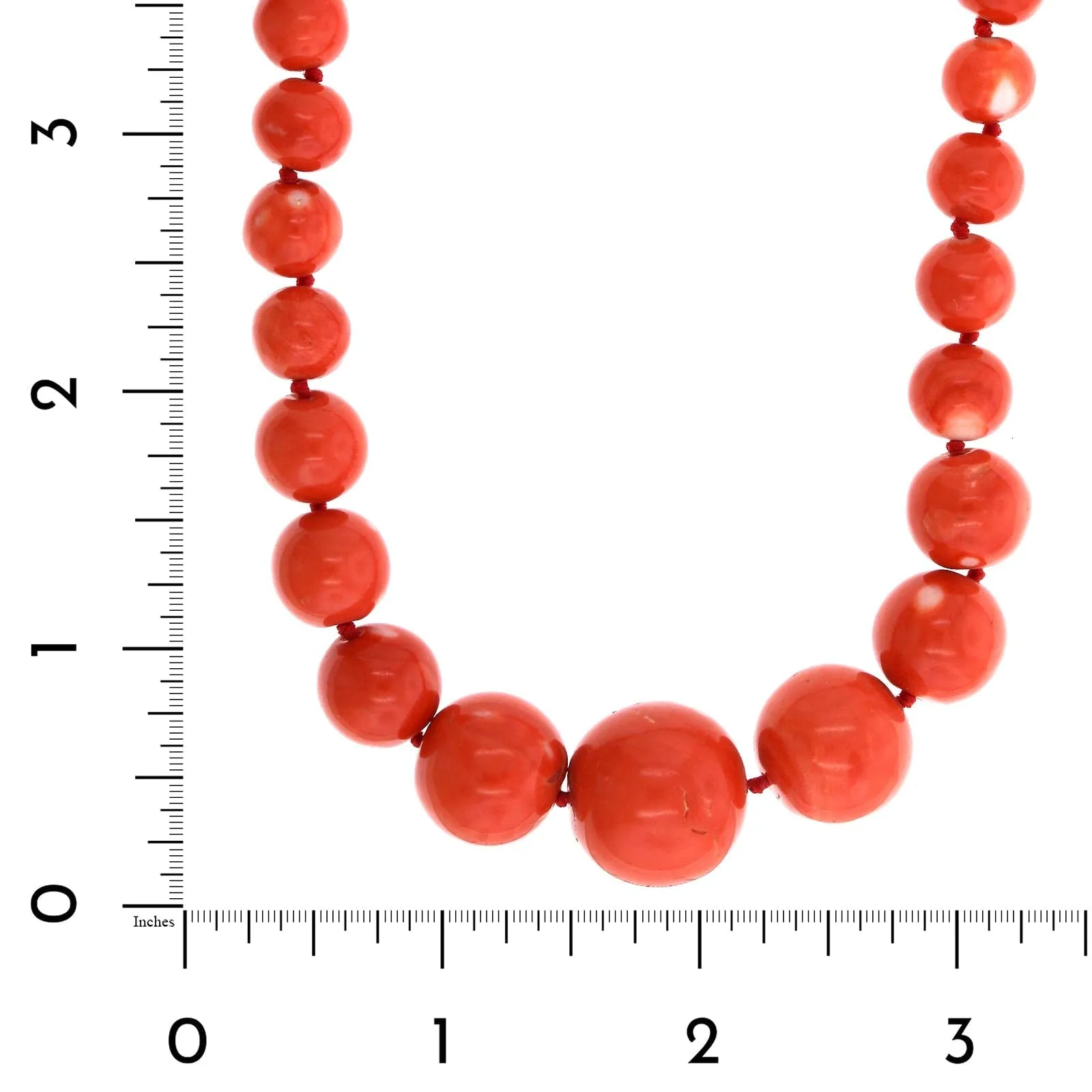 9K Yellow Gold Coral Bead Necklace