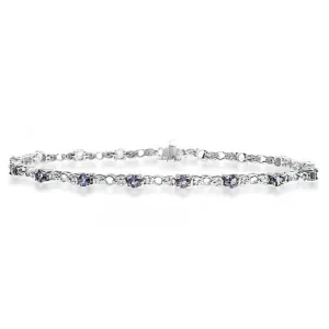 Acotis Diamonds 9K White Gold 0.17ct Diamond Tanzanite Bracelet G1405