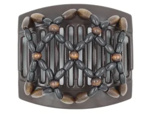 African Butterfly Thick Hair Comb - Ndebele Brown 37