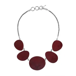 AN-1014-CR Sterling Silver Necklace With Coral