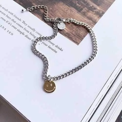 Anklet Atmospheric Noble Metal Chain Emoji Smile Anklet For Women