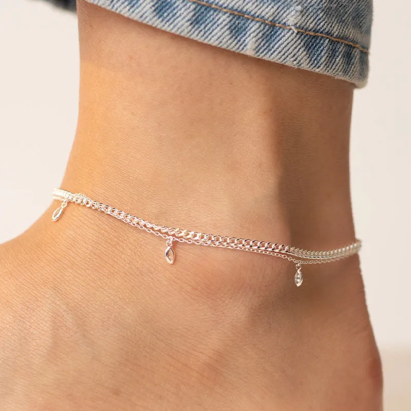 ANKLET WITH ZIRCONIA DROPLETS