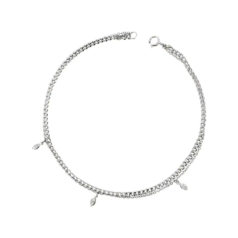 ANKLET WITH ZIRCONIA DROPLETS