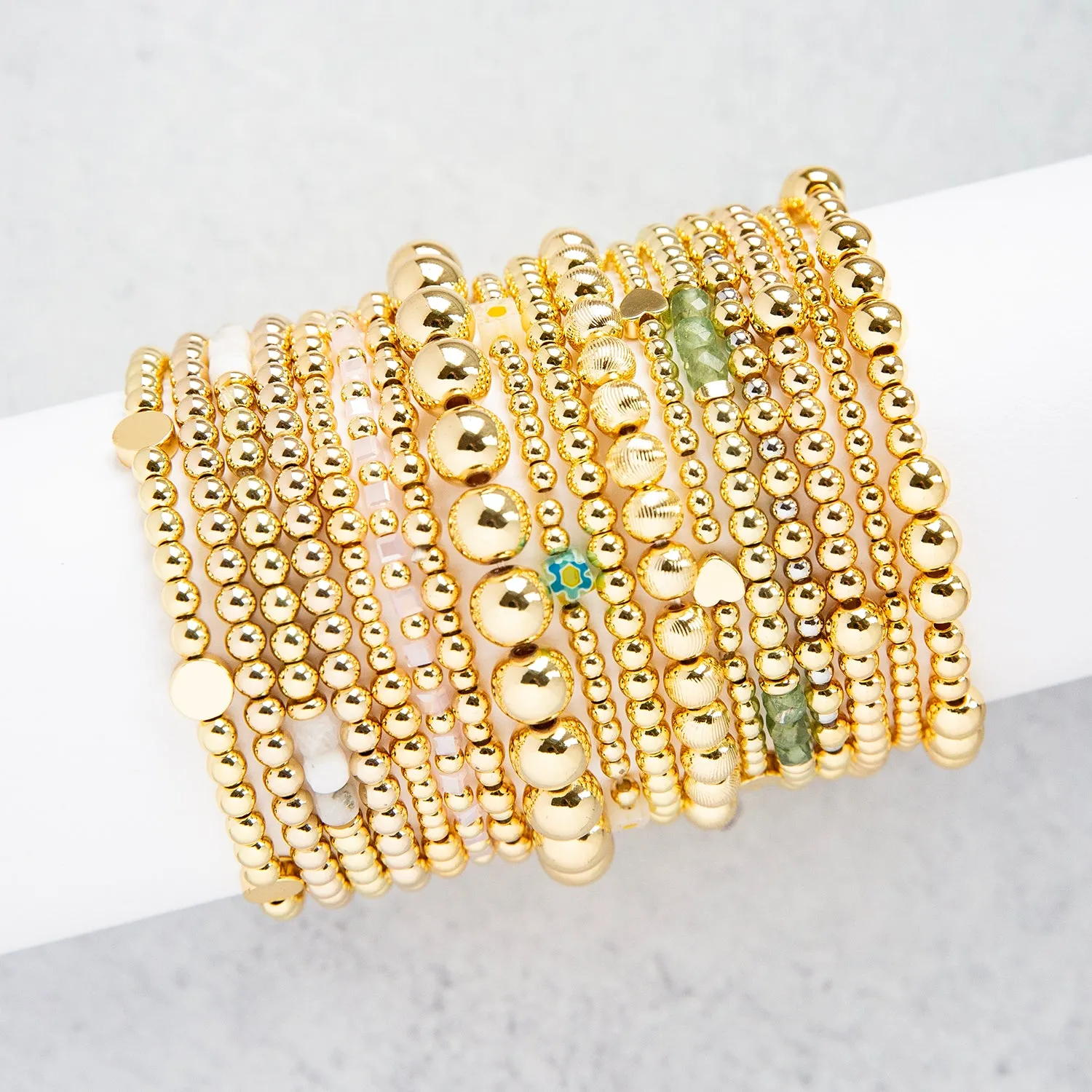 ball bracelet with rectangle beads