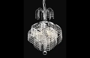 C121-8052D14C/EC - Regency Lighting: Spiral 3 light Chrome Pendant Clear Elegant Cut Crystal