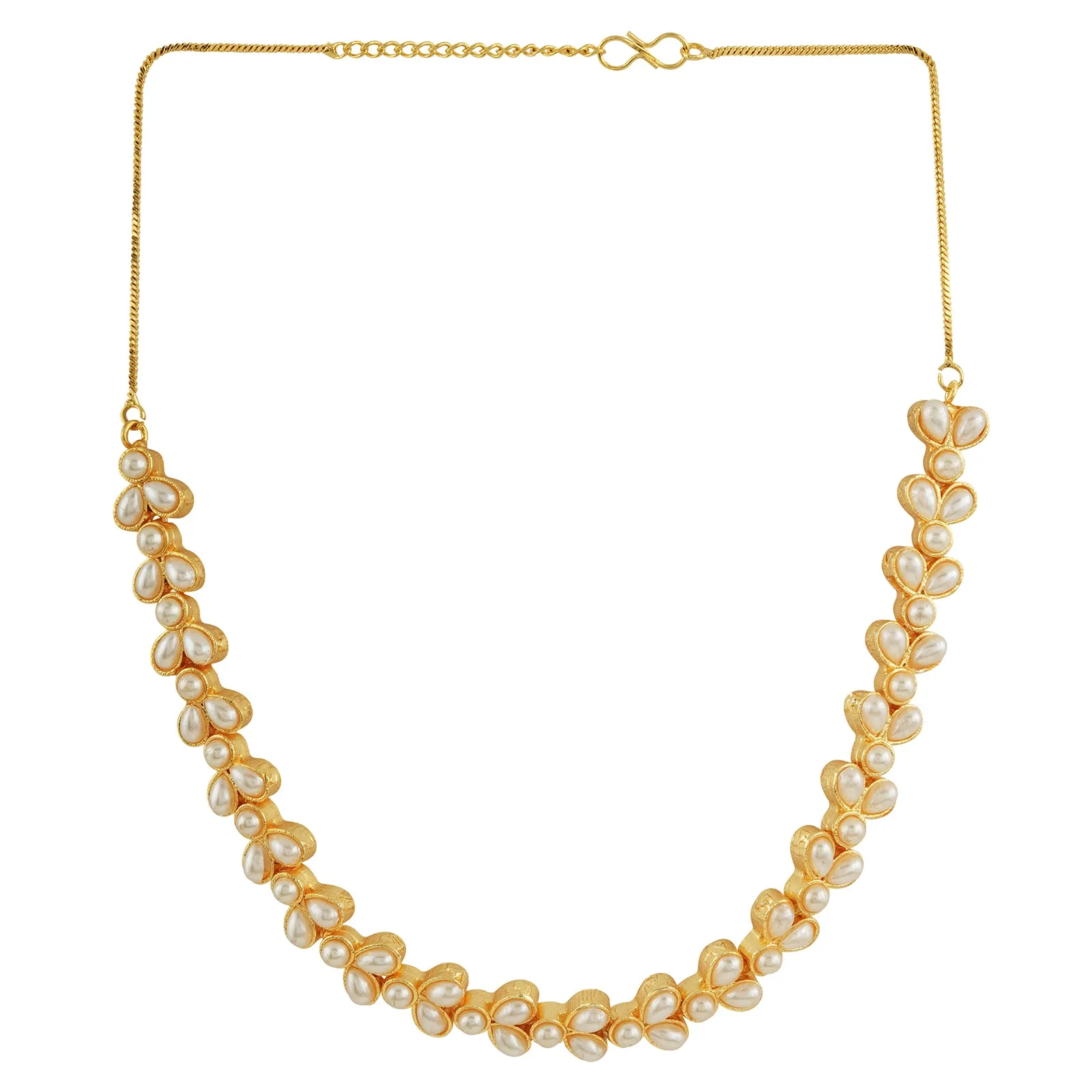 Chaand Gold Oxidised Pearl Necklace Set