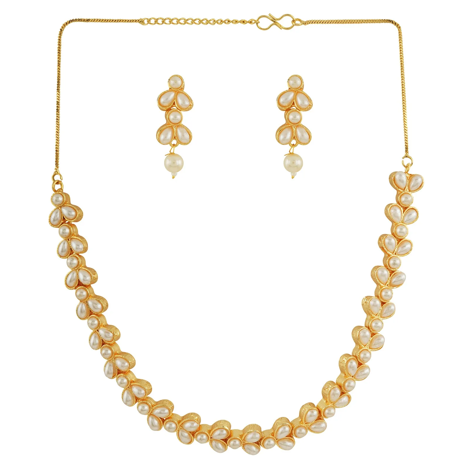 Chaand Gold Oxidised Pearl Necklace Set