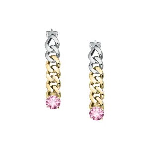 Chiara Ferragni Chain Collection Pink Stone Women’s Gold Earrings