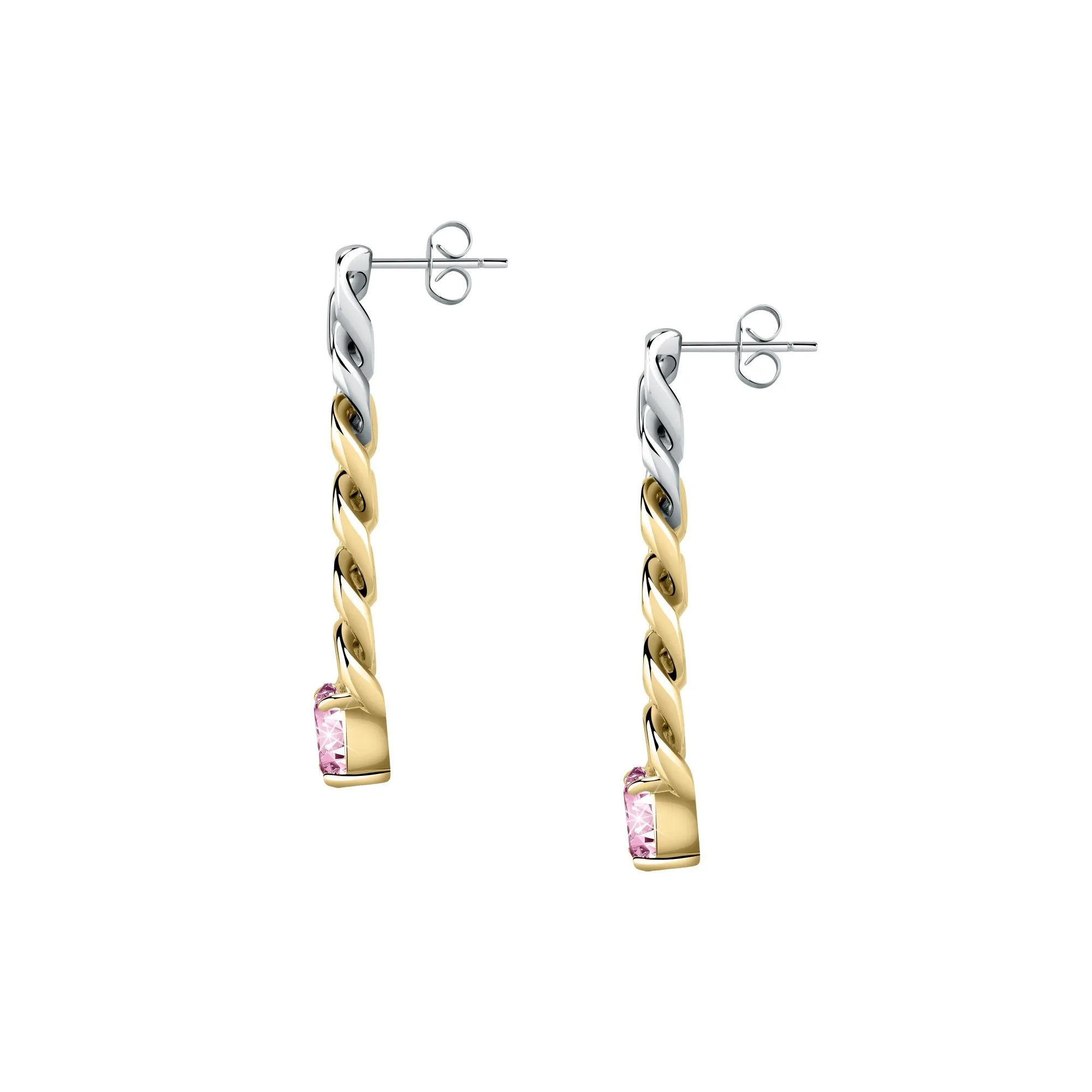 Chiara Ferragni Chain Collection Pink Stone Women’s Gold Earrings