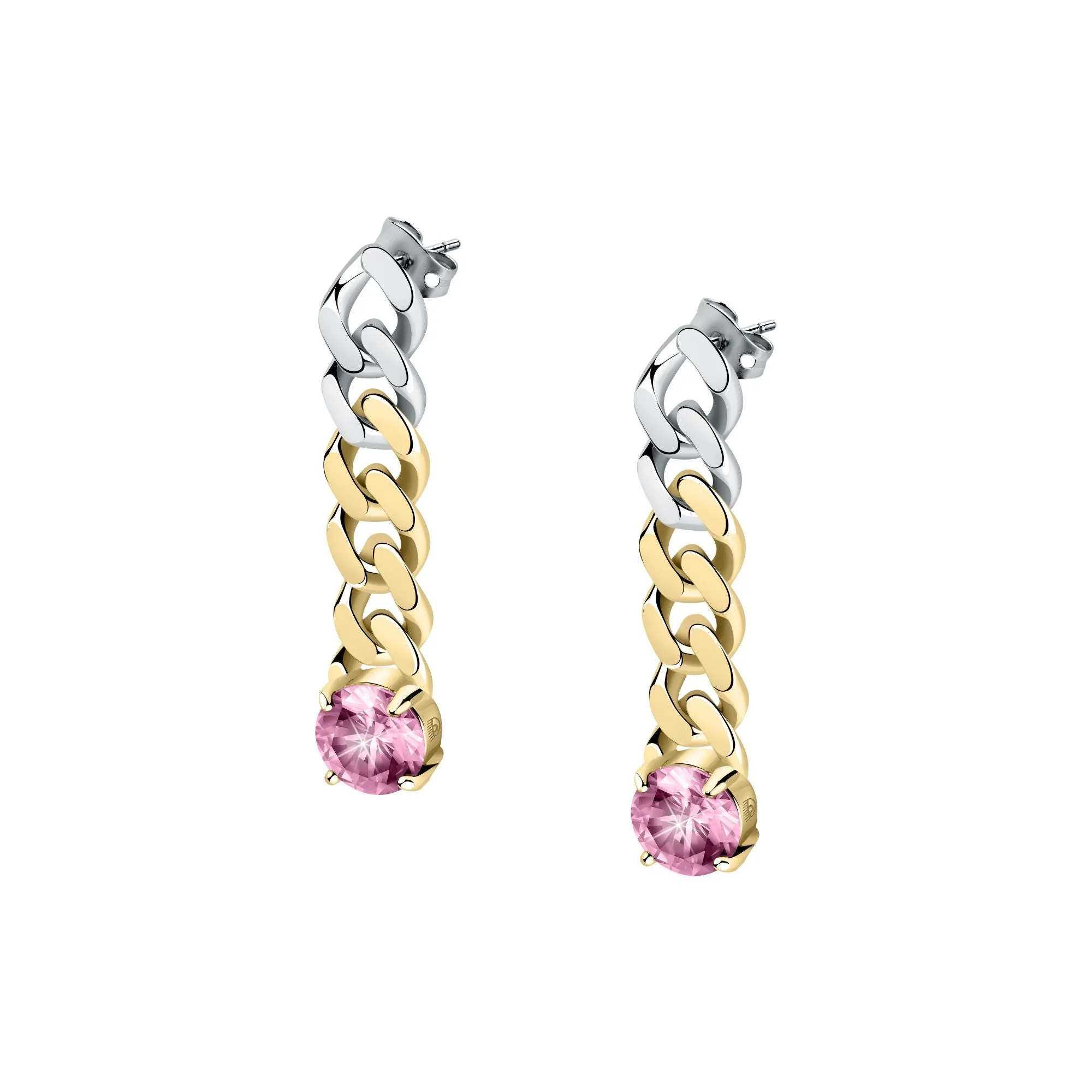 Chiara Ferragni Chain Collection Pink Stone Women’s Gold Earrings