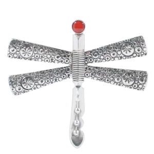 Coral Dragonfly Pin | Norbert Peshlakal