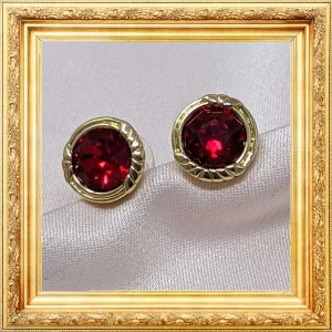 Cordelia Swarovski ®️ Ruby Red Crystal Stud Earrings