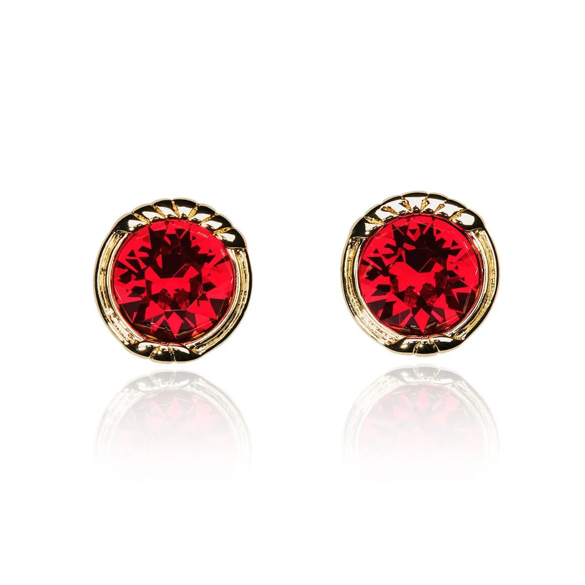 Cordelia Swarovski ®️ Ruby Red Crystal Stud Earrings