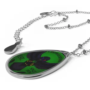 Crowgodshi Designer Oval Necklace, GREEN