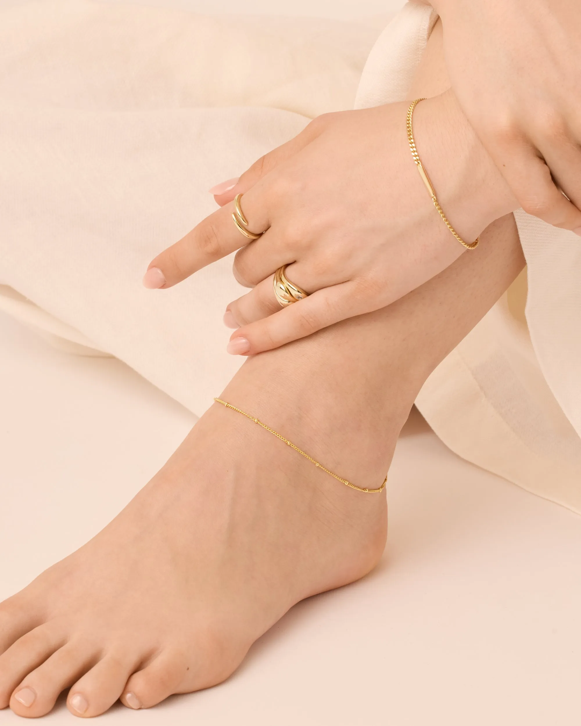 Dainty Chain Beaded Anklet