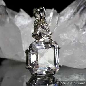 Danburite & Morganite Earth Heart Crystal Pendant .925 SS