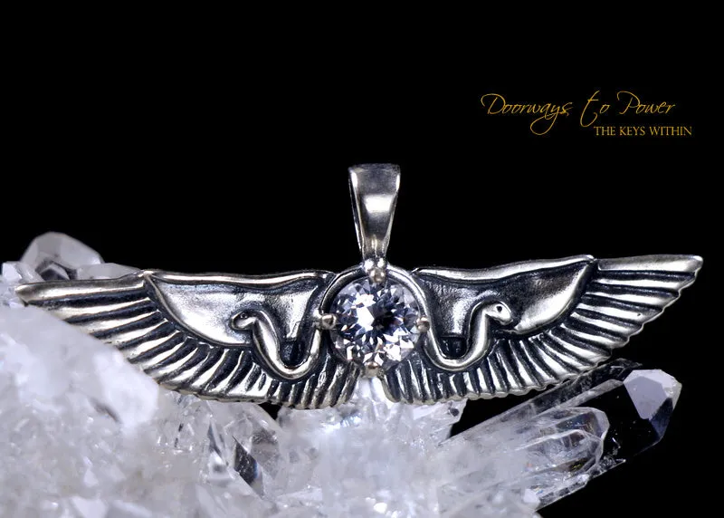 Danburite Isis Wings Crystal Pendant SS