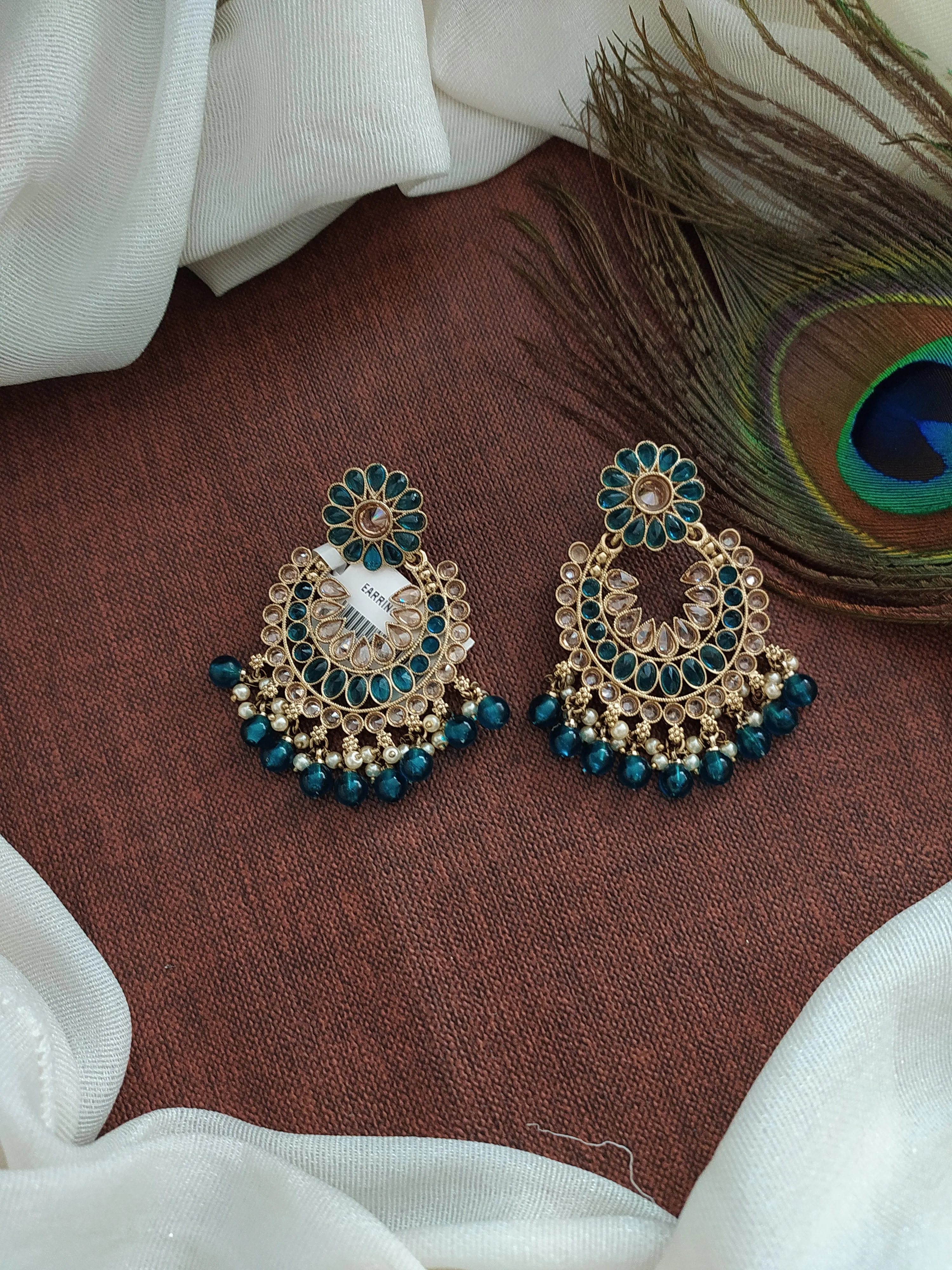 Dazzling Mehandi Style Floral Earrings with Vibrant Color Beads