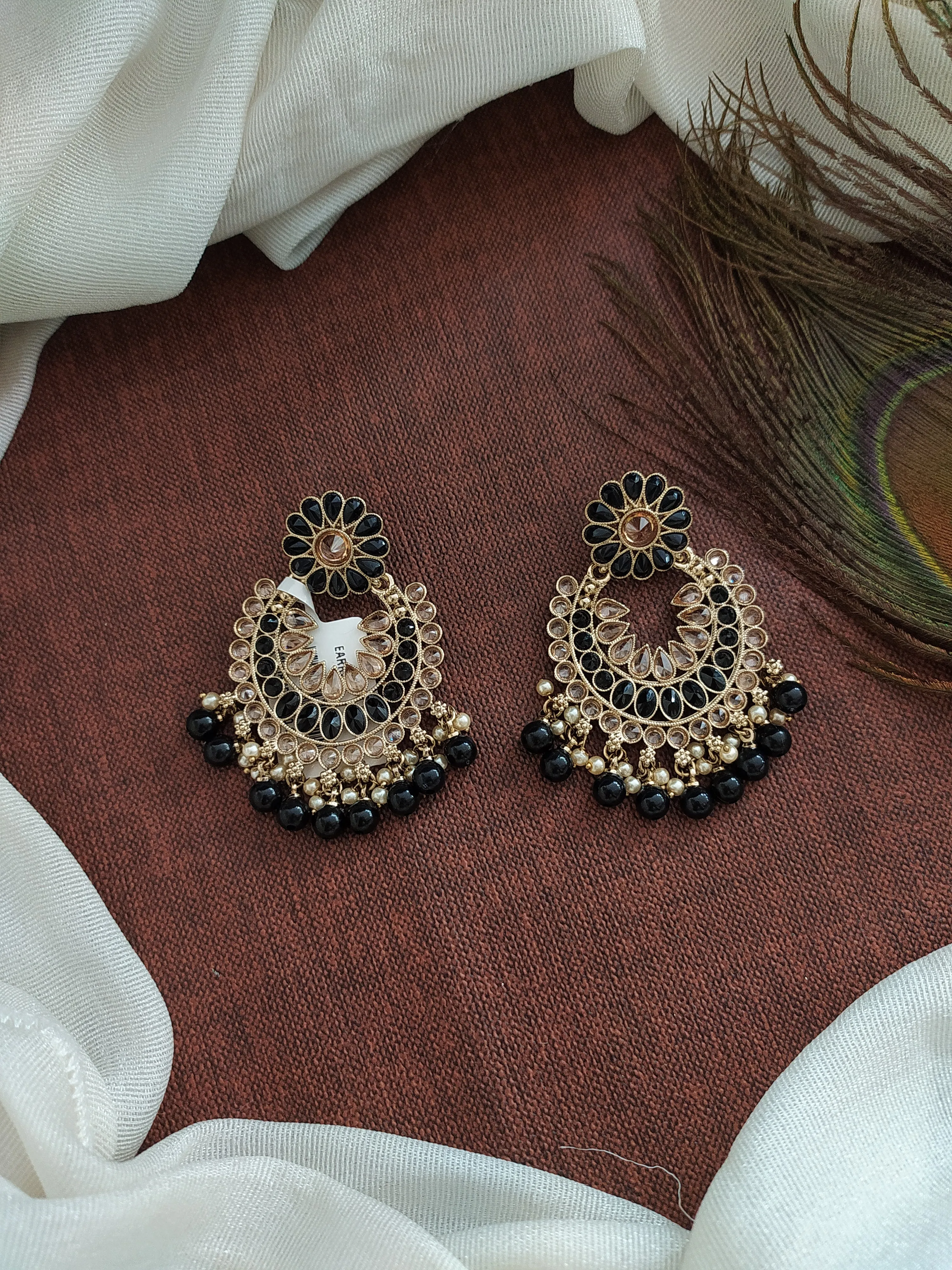 Dazzling Mehandi Style Floral Earrings with Vibrant Color Beads