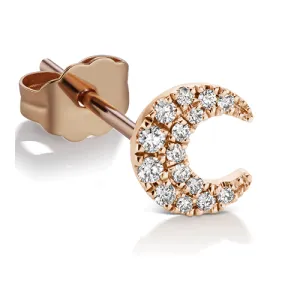 Diamond Moon Earstud by Maria Tash in 18K Rose Gold. Butterfly Stud.